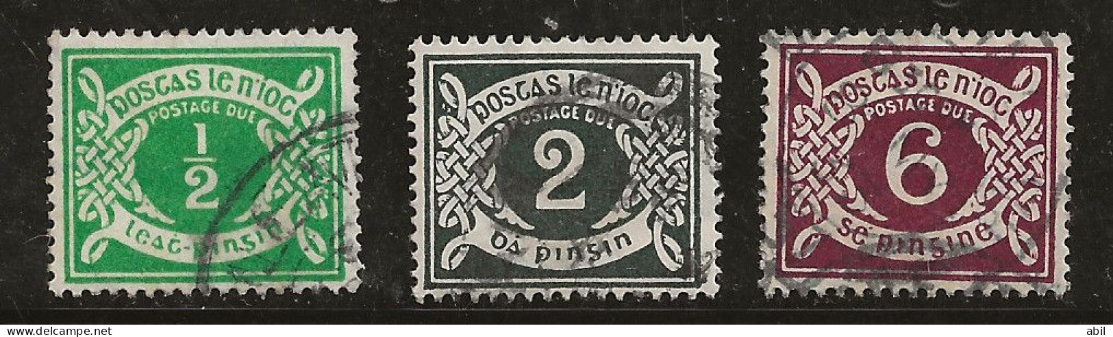 Irlande 1925 N° Y&T : TT 1,3 Et 4 (fil. SE) Obl. - Timbres-taxe