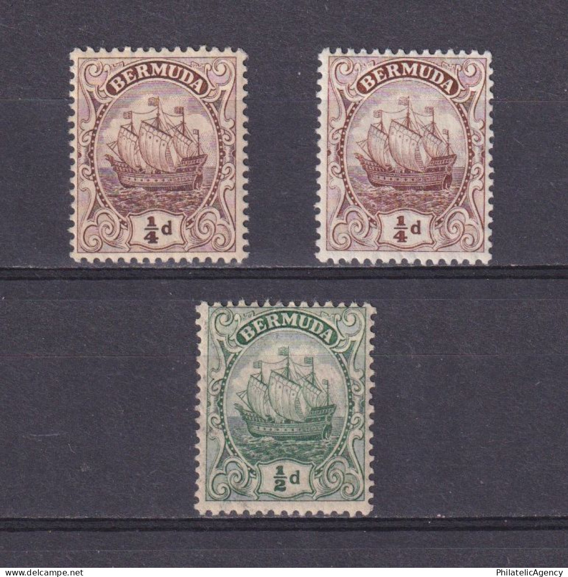 BERMUDA 1910, SG #44-45, Part Set, Wmk Mult Crown CA, MH - Bermudas