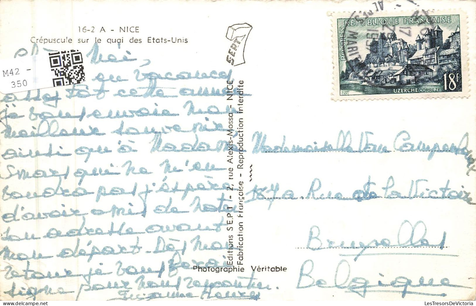 FRANCE - Nice - Crépuscule Sur Le Quai Des Etats Unis - Carte Postale Ancienne - Transport (sea) - Harbour
