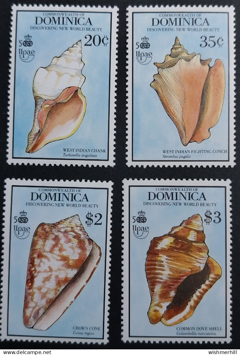 Coquillages Shells // Série Complète Neuve ** MNH ; Dominique 1219/1222 (1990) Cote 9 € - Dominique (1978-...)