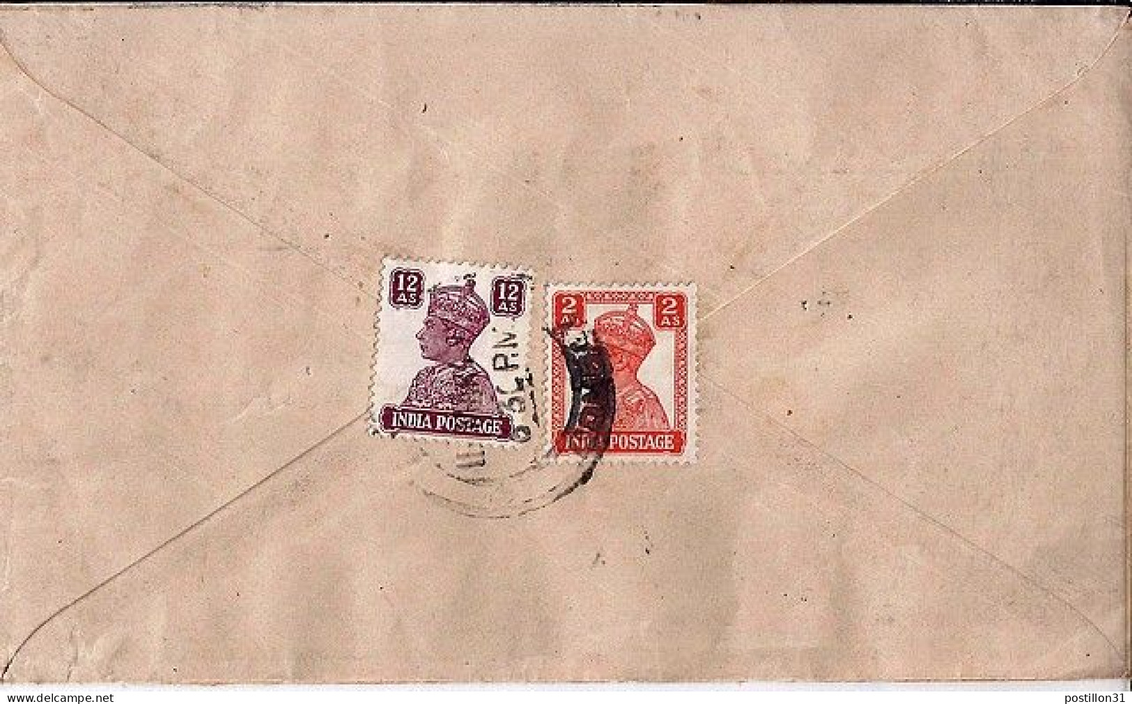 INDE ANGLAISE N° 173/167 S/L.DE BOMBAY/11.3.49 POUR LA FRANCE - 1936-47  George VI