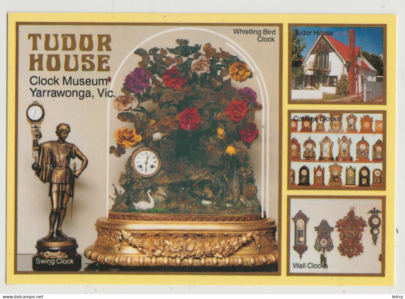 Australia VICTORIA VIC Tudor House Clock Museum YARRAWONGA Rose Postcard C1980s - Andere & Zonder Classificatie