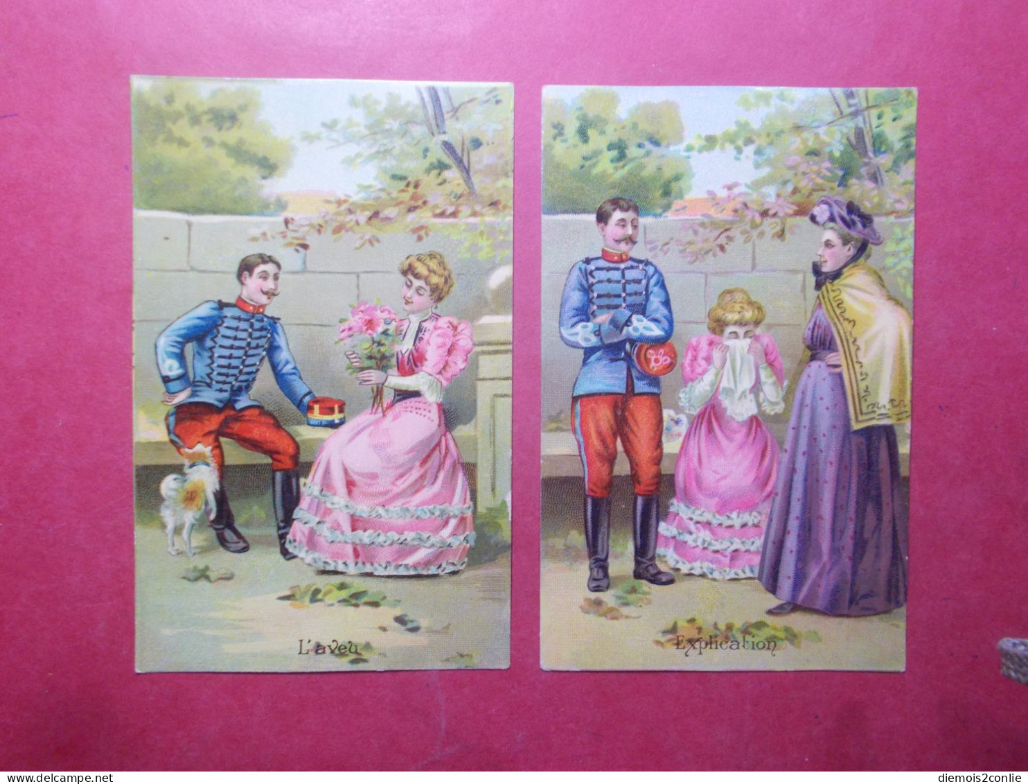 Cartes Postales - Lot 6 CPA Flirt Chien Amoureux Déclaration Militaire (B57) - Collections & Lots