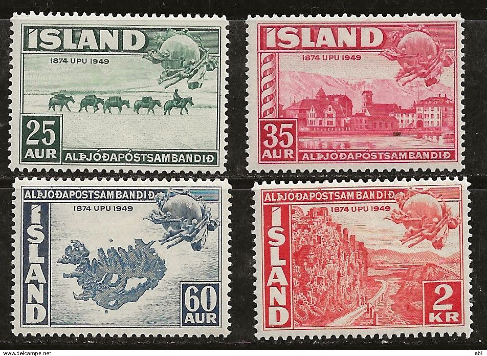 Islande 1949 N° Y&T : 220 à 223 * - Ungebraucht