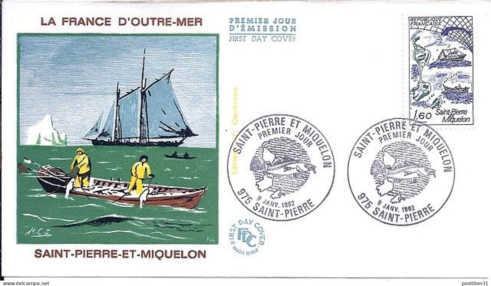 SPM N° FRANCE 2193 S/L.1° JOUR DE ST PIERRE/9.1.82   - Storia Postale