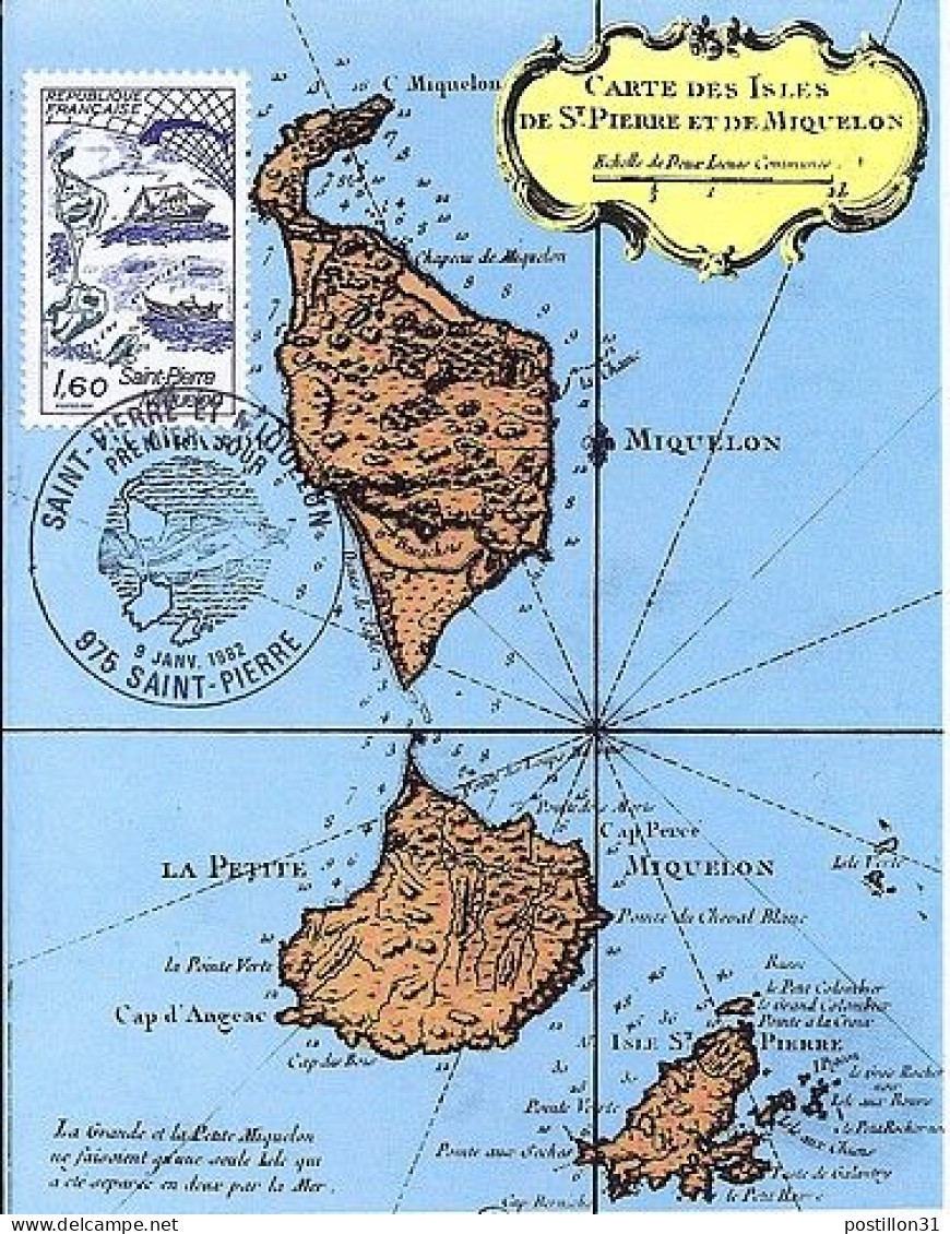 SPM N° FRANCE 2193 S/CP.DE ST PIERRE/9.1.82   - Cartas & Documentos
