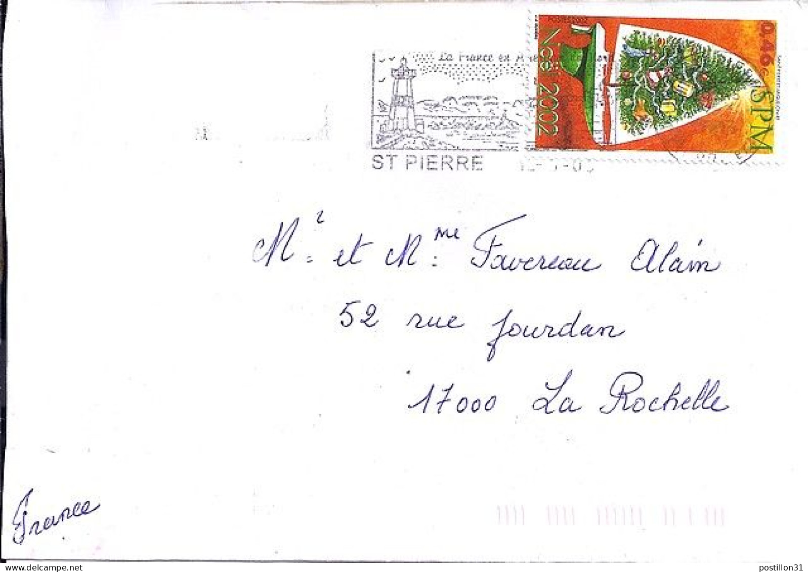 SPM N° 787 S/L.DE ST PIERRE/12.3.03  POUR LA FRANCE  - Covers & Documents