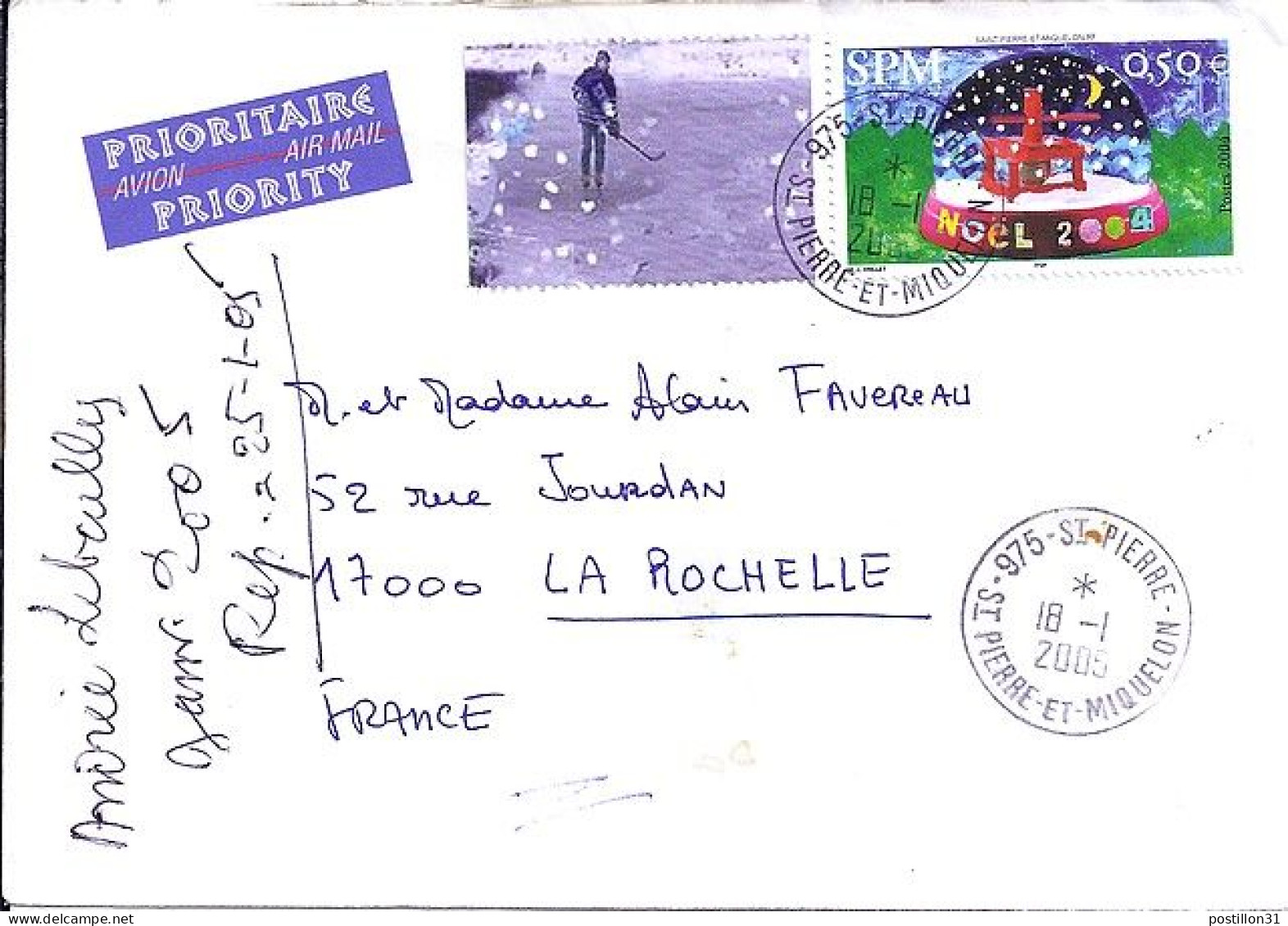 SPM N° 828 S/L.DE ST PIERRE/2004  POUR LA FRANCE  - Cartas & Documentos