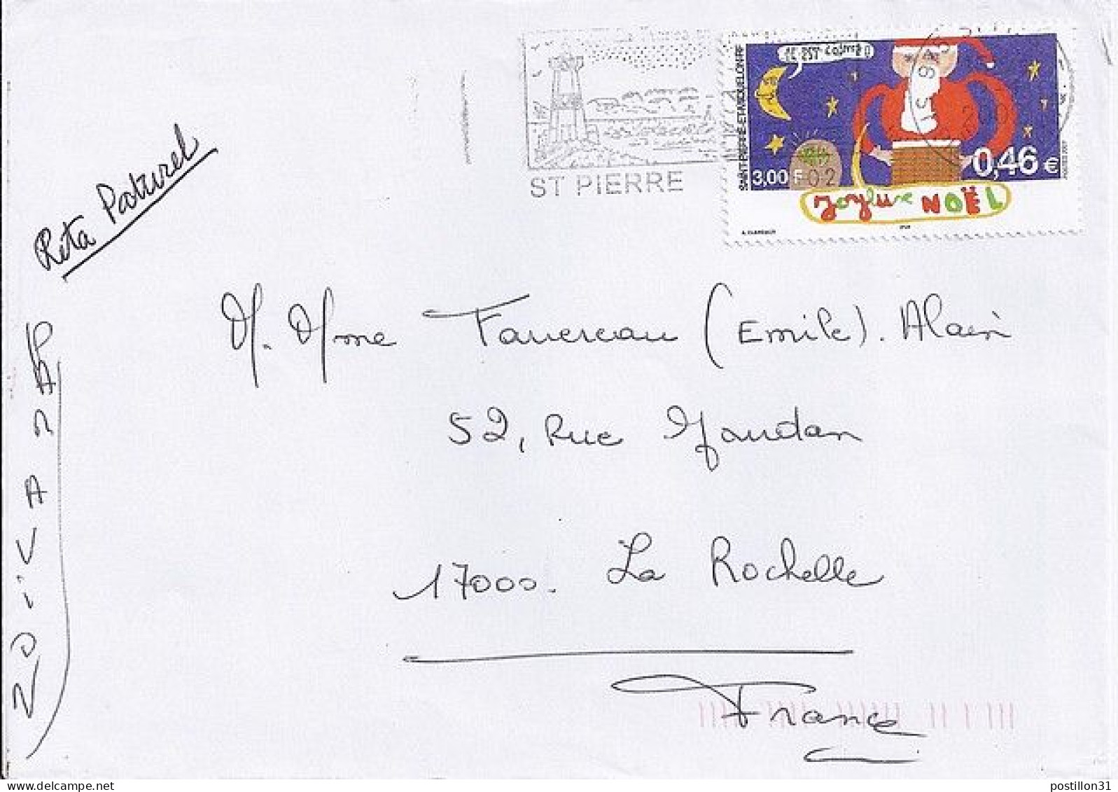 SPM N° 757 S/L.DE ST PIERRE/12.1.02  POUR LA FRANCE  - Briefe U. Dokumente