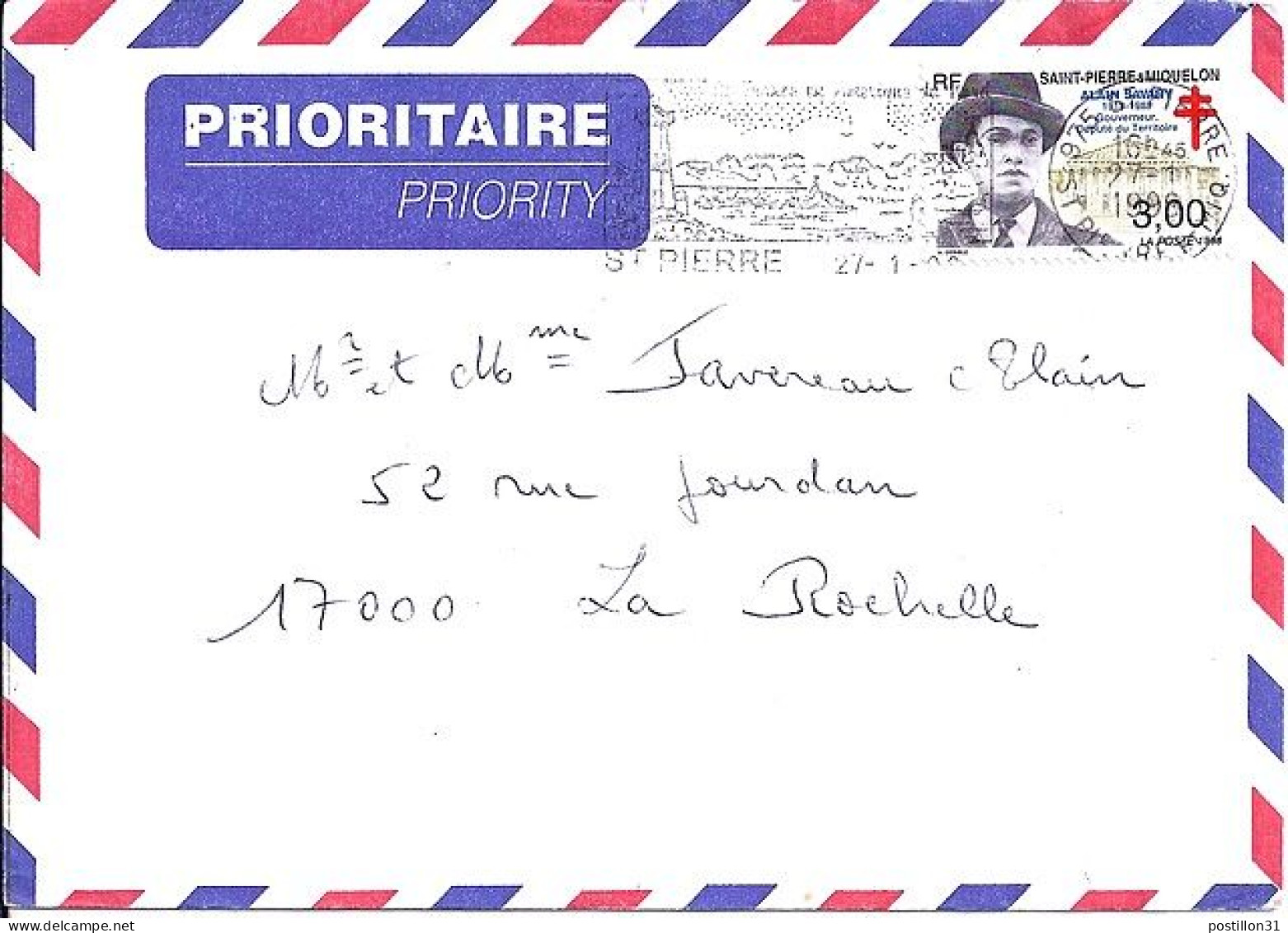 SPM N° 669 S/L.DE ST PIERRE/1998-99  POUR LA FRANCE  - Storia Postale
