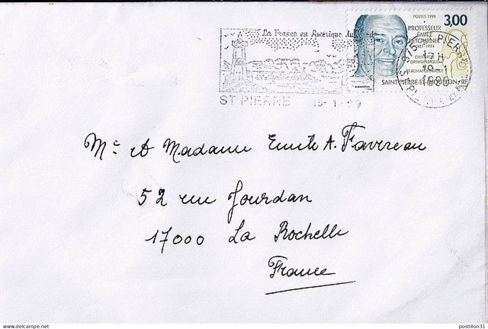 SPM N° 686 S/L.DE ST PIERRE/19.1.99  POUR LA FRANCE  - Cartas & Documentos