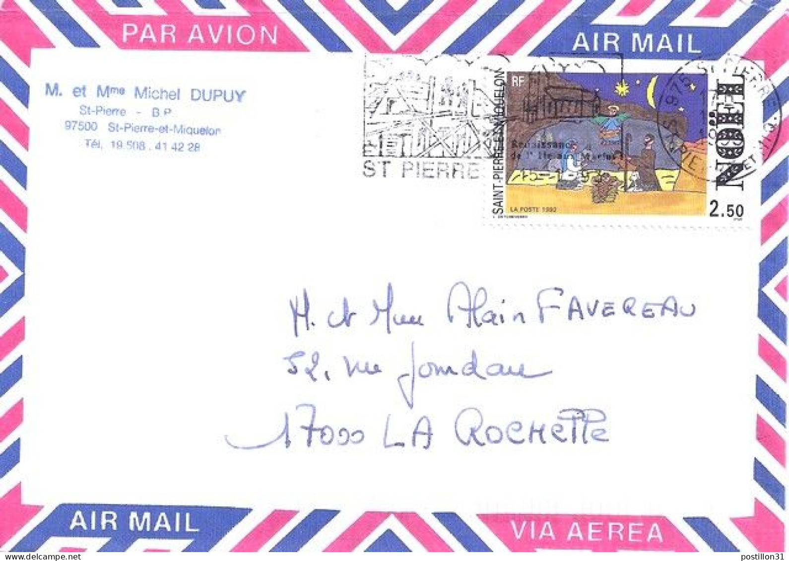 SPM N° 571 S/L.DE ST PIERRE/1993  POUR LA FRANCE  - Storia Postale