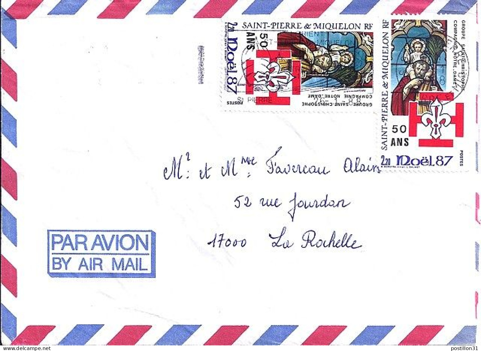 SPM N° 483x2 S/L.DE ST PIERRE/21.1.88  POUR LA FRANCE  - Covers & Documents