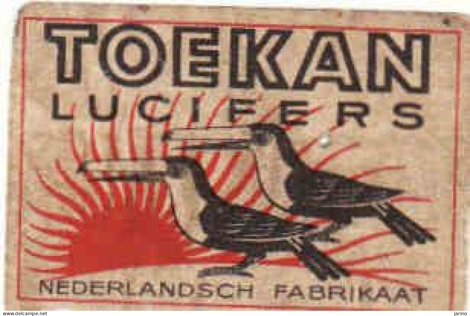 Dutch Matchbox Label, TOEKAN - TOUCAN Lucifers, Bird, Holland, Netherlands - Boites D'allumettes - Etiquettes