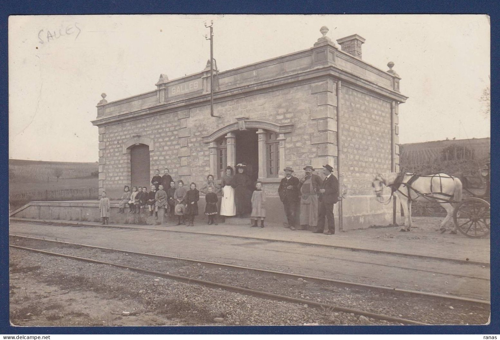 CPA [69] Rhône > Salles Arbuissonas Carte Photo Voir Dos Gare Station Chemin De Fer - Autres & Non Classés