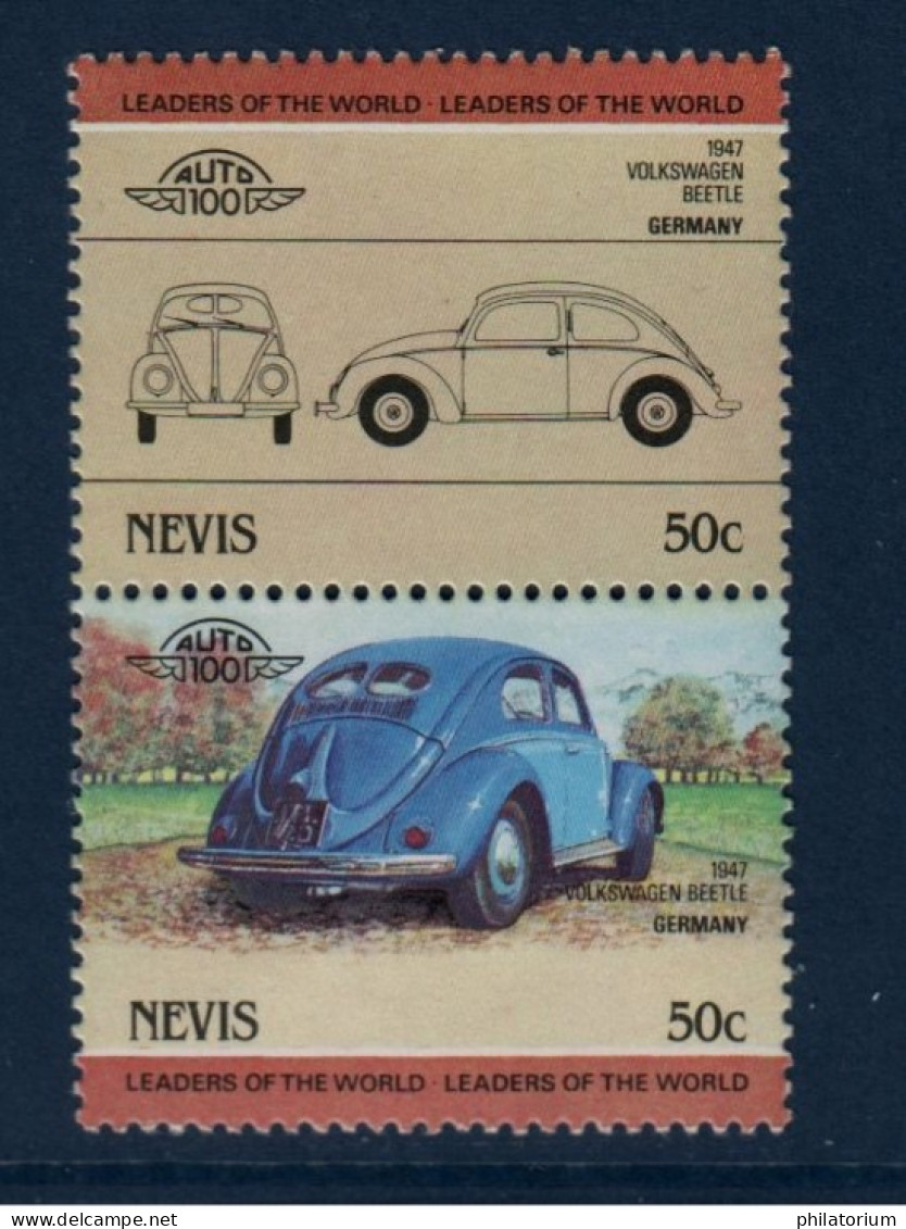 Nevis, YV , Mi 198, 199, SG 207, 208, Volkswagen Beetle, 1947 - Anguilla (1968-...)