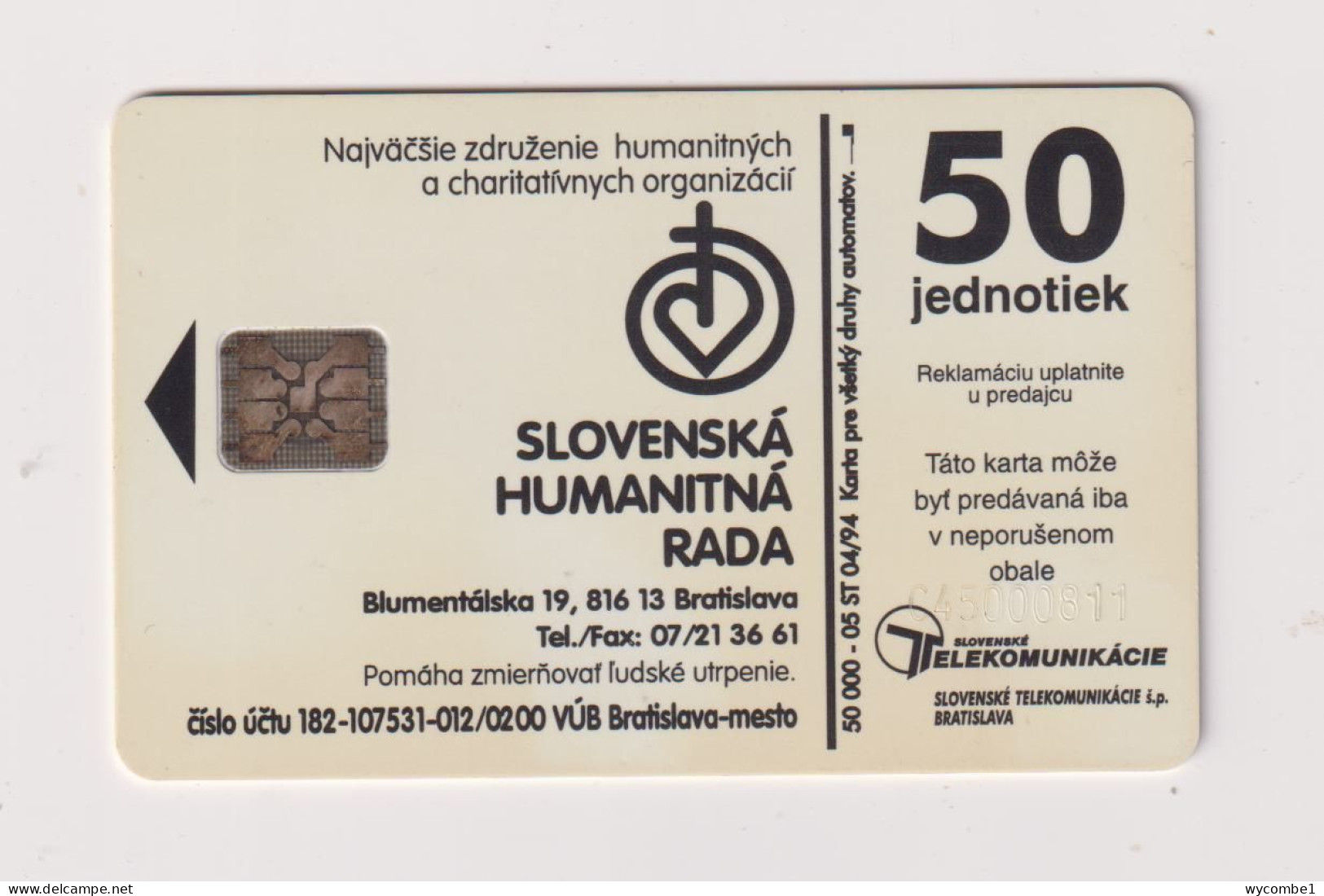 SLOVAKIA  - Protect Children Chip Phonecard - Slowakei