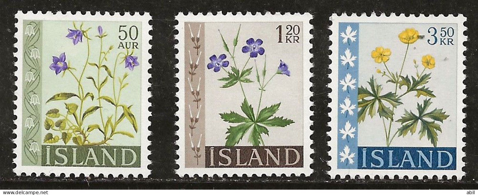 Islande 1960 N° Y&T : 302A,303 Et 305 ** - Nuovi