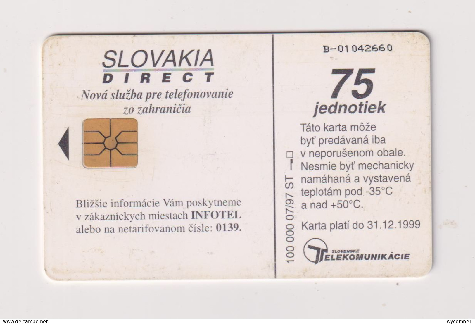 SLOVAKIA  - Direct Chip Phonecard - Slovakia