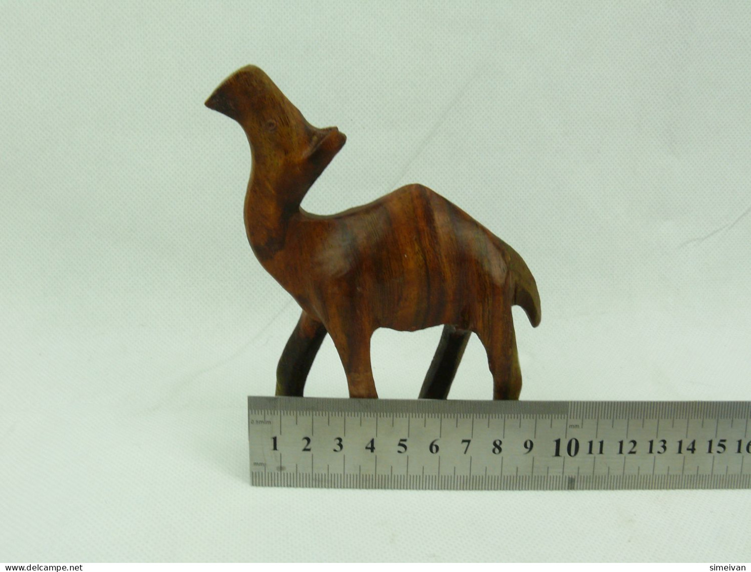 Vintage Hand-Carved Wooden CAMEL Figurine #2280