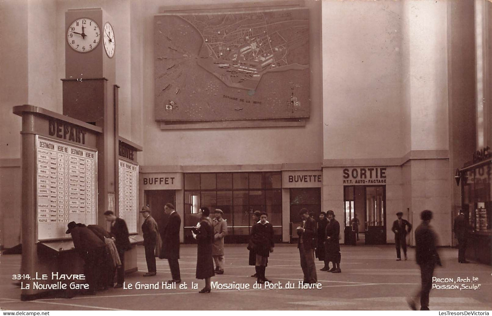 FRANCE - Le Havre - La Nouvelle Gare - Le Grand Hall Et La Mosaïque Du Port Du Havre - Animé - Carte Postale Ancienne - Hafen