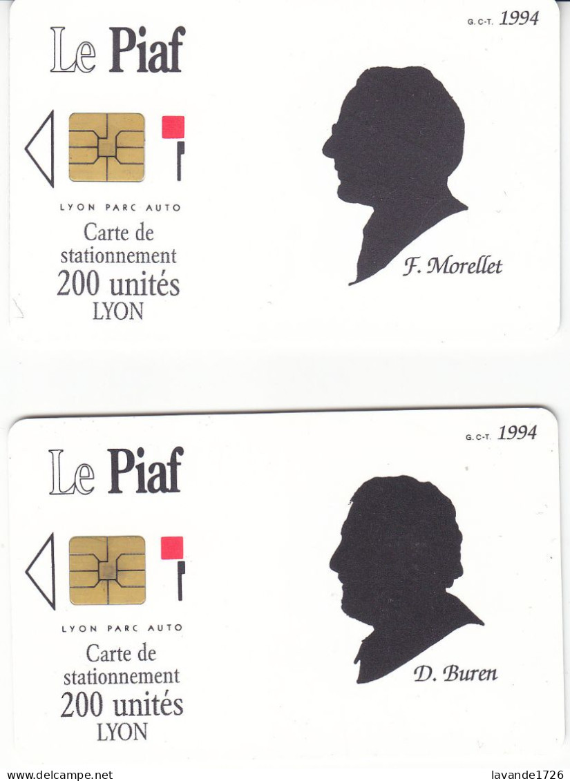 LOT De 2 PIAF De LYON 200 Unites Date 1994 - Parkeerkaarten