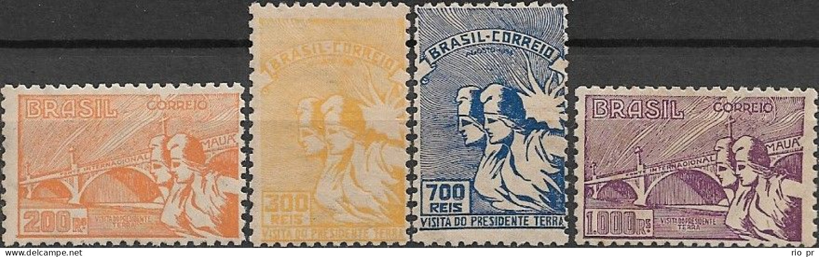 BRAZIL - COMPLETE SET VISIT OF URUGUAY'S PRESIDENT GABRIEL TERRA 1935 - MNH/MLH - Ongebruikt