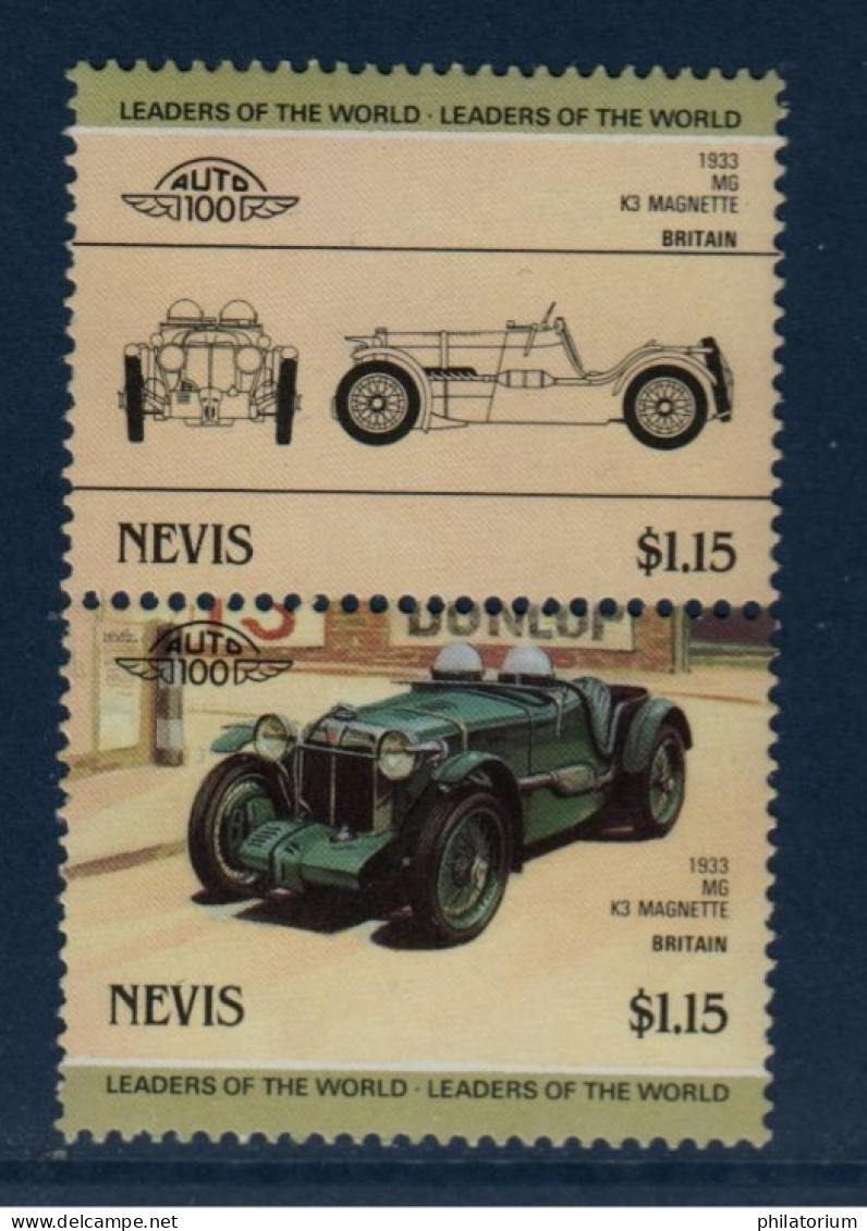 Nevis, YV , Mi 320, 321, SG 332, 333, MG "K3 Magnette", 1933, - Anguilla (1968-...)
