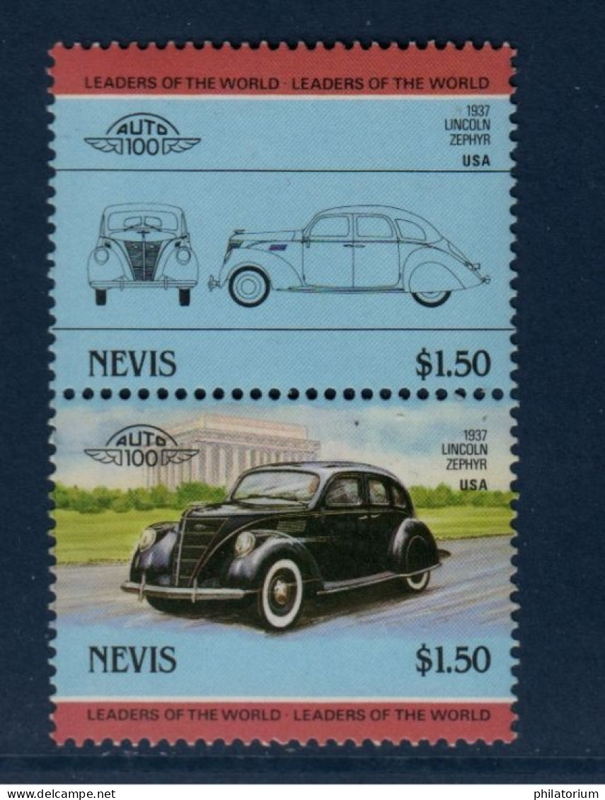 Nevis, YV , Mi 322, 323, SG 334, 335, Lincoln "Zephyr", 1937, - Anguilla (1968-...)