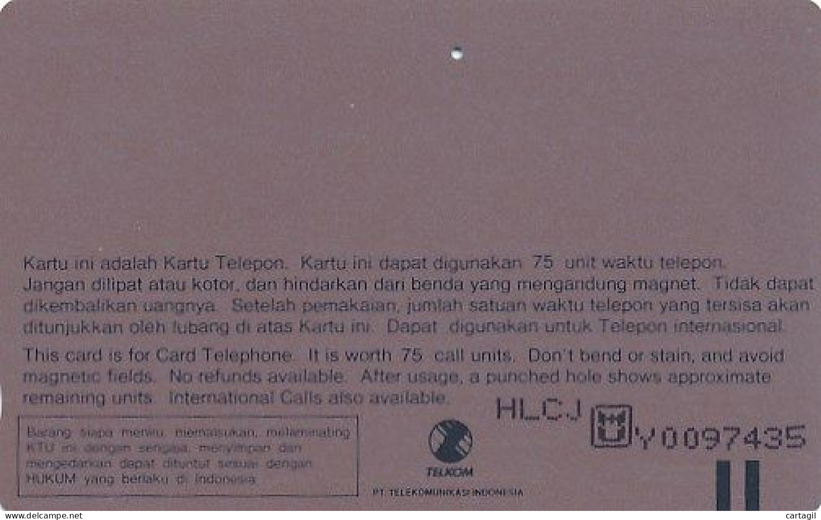 Carte Téléphonique Animalière  Indonésie  (motif, état, Etc  Voir Scans)+port - Altri - Asia