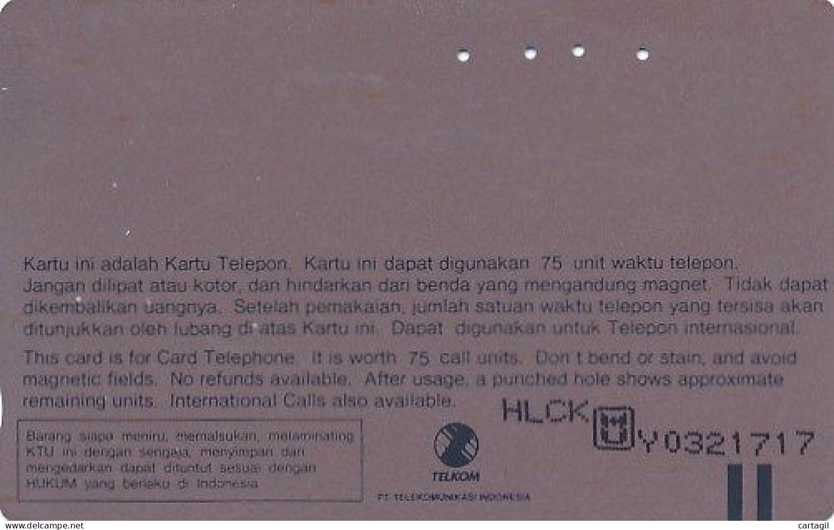 Carte Téléphonique Animalière  Indonésie  (motif, état, Etc  Voir Scans)+port - Otros - Asia