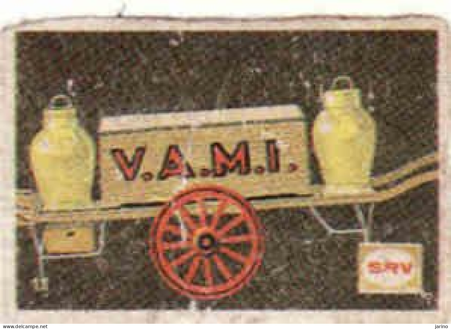 Dutch Matchbox Label, SRV, Melkwagens Hand, V. A. M. I.,  Holland, Netherlands - Boites D'allumettes - Etiquettes