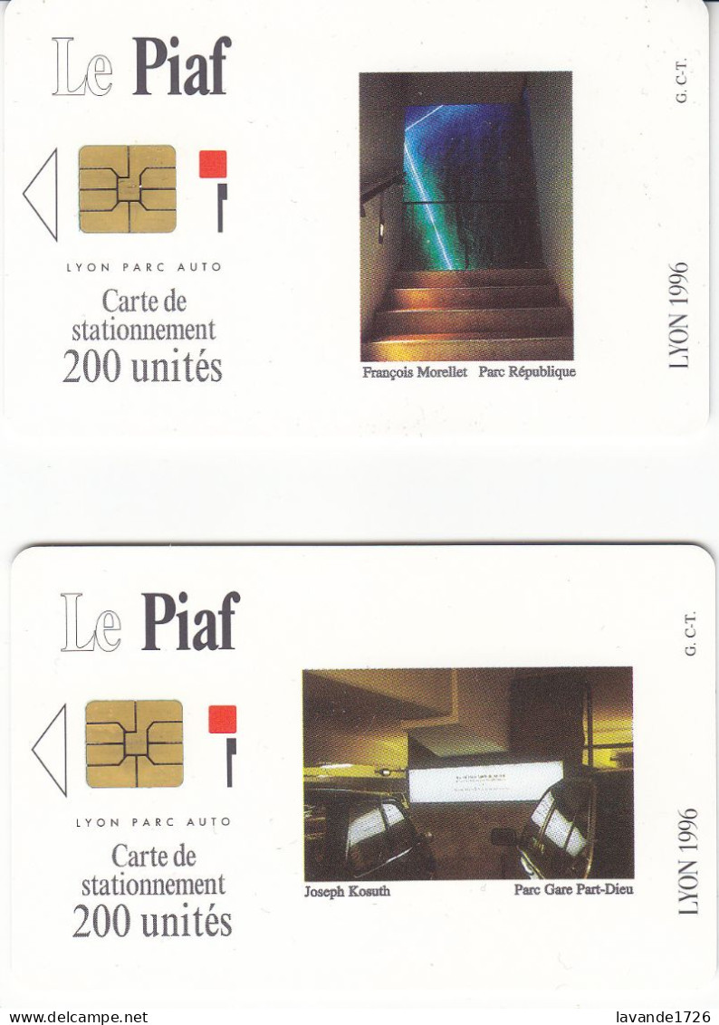 LOT De 2 PIAF DE LYON Date 1996  200 Unités Sans Tirage - PIAF Parking Cards