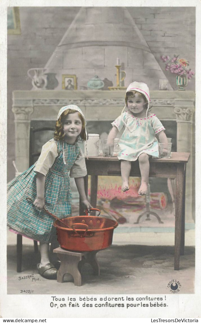 ENFANTS - Deux Fillettes Dans La Cuisine - Tous Les Bébés Adorent Les Confitures - Carte Postale Ancienne - Other & Unclassified