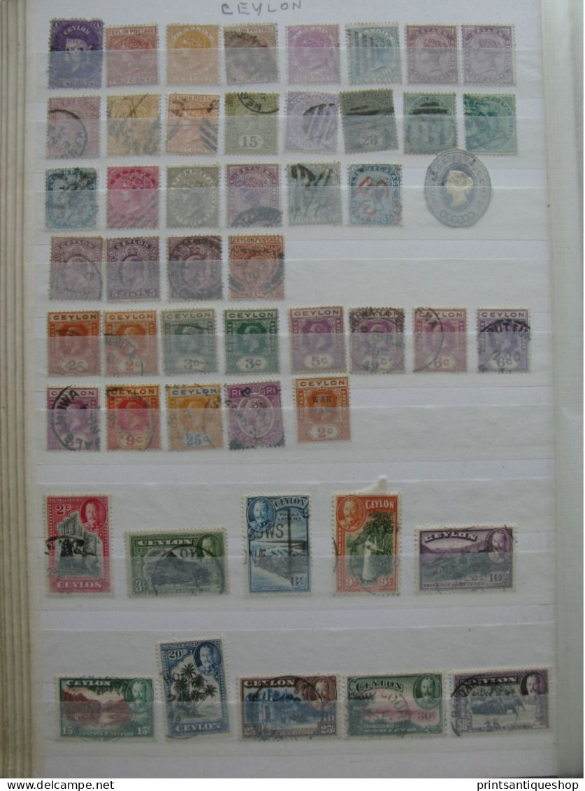 Lot 3 Pages CEYLON  KGV, Surcharge War Stamp (# 57 Queen Victoria 1sh VIOLET CAT VALUE $19) Sri Lanka Free Delivery - Sri Lanka (Ceylan) (1948-...)