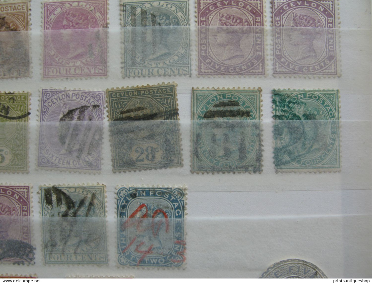 lot 3 pages CEYLON  KGV, Surcharge war stamp (# 57 Queen Victoria 1sh VIOLET CAT VALUE $19) Sri Lanka Free delivery