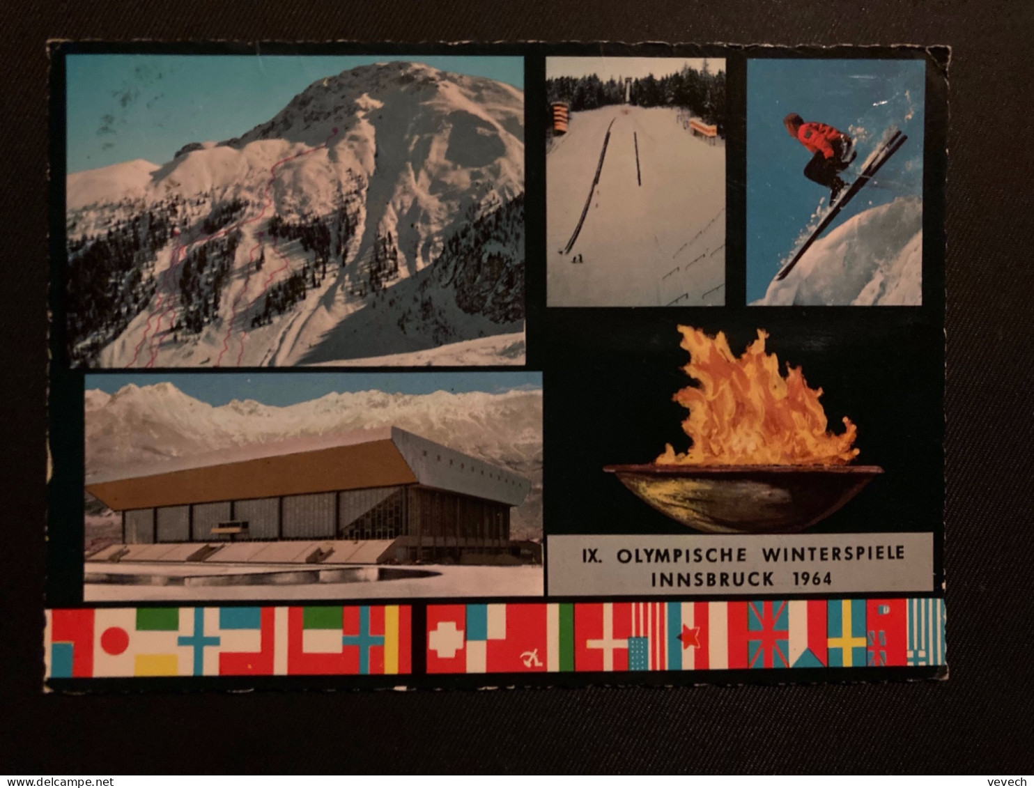 CP INNSBRUCK 1964 TP AUTRICHE PATINAGE ARTISTIQUE 1 80 OBL.29 1 64 INNSBRUCK IX OLYMP WINTERSOIELE - Invierno 1964: Innsbruck