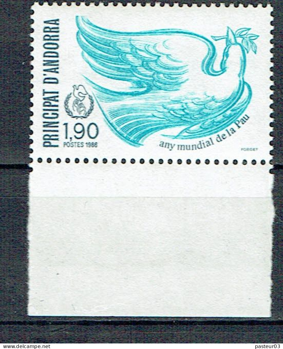 353 Andore 1,90 F. Année De La Paix Luxe Bas De Feuille - Unused Stamps