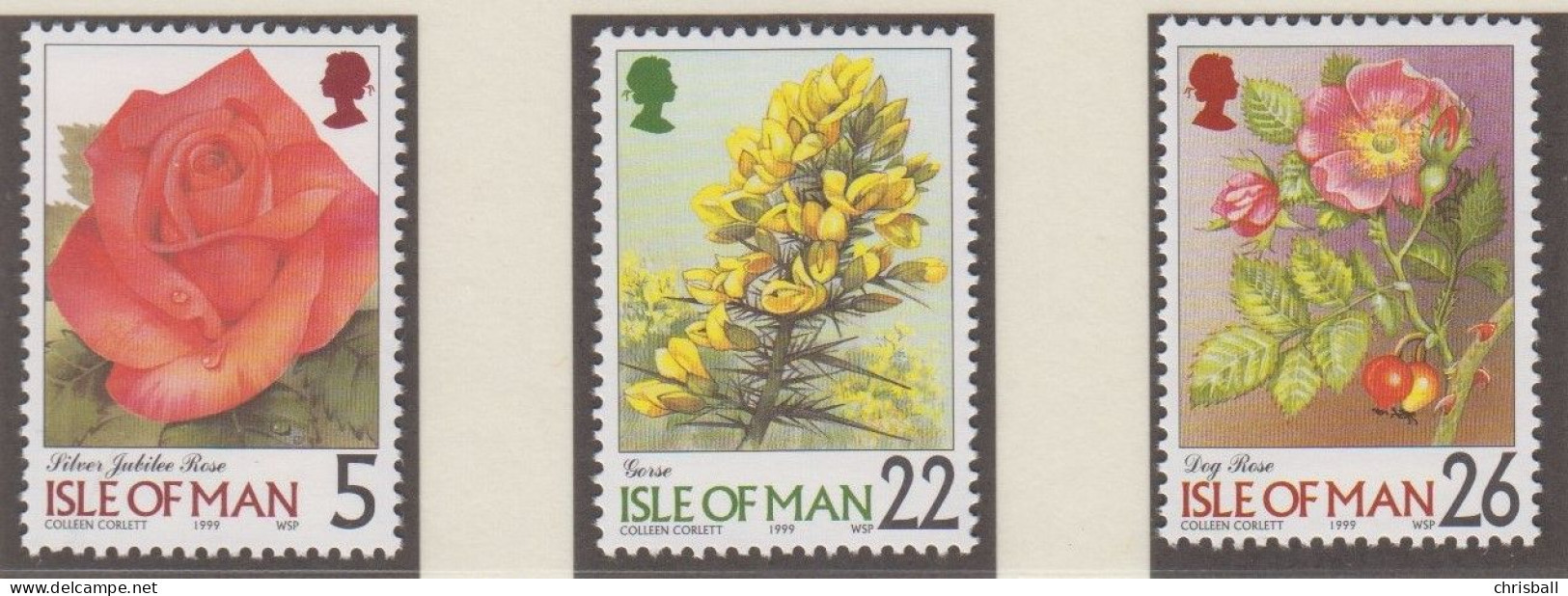 Isle Of Man 1999 Flowers New Values Unmounted Mint - Man (Ile De)