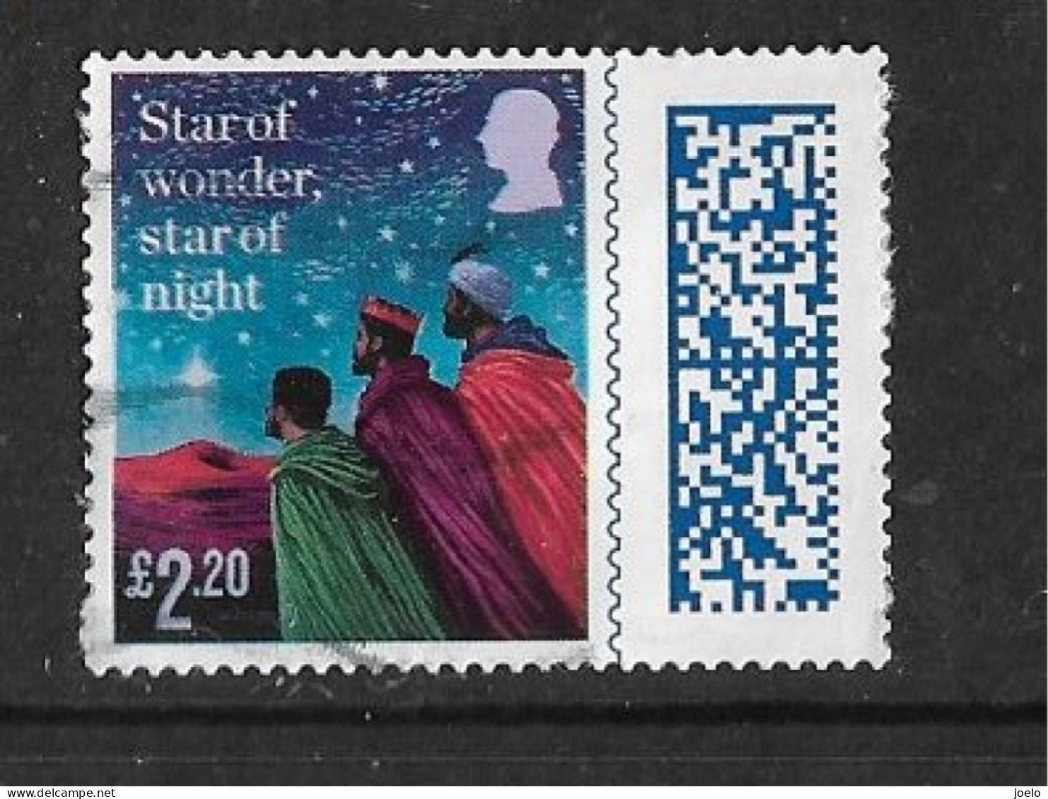 GB 2023 QE Ll CHRISTMAS BARCODE £2.20 - Used Stamps