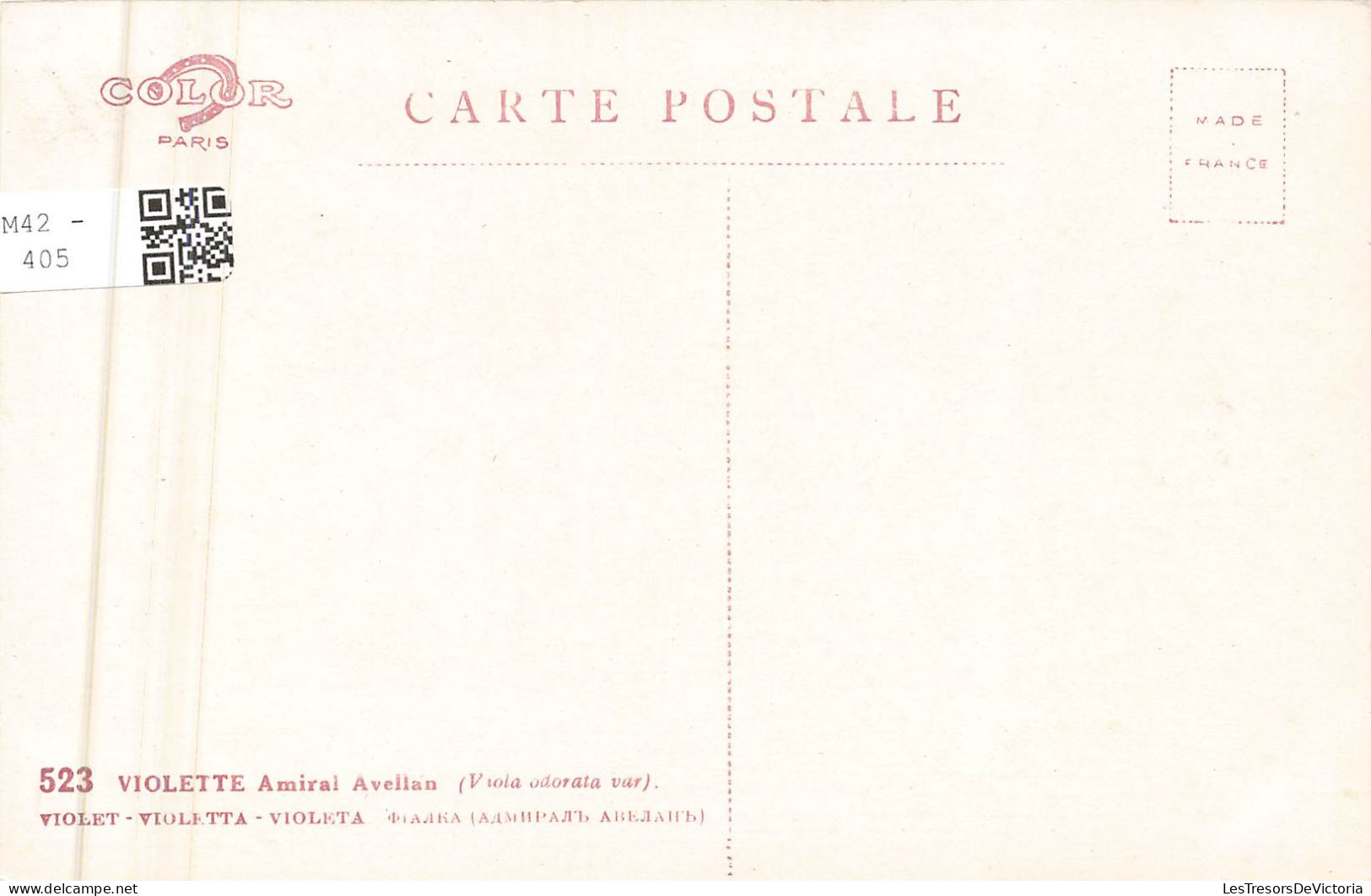 FLEURS - Violette Amiral Avellan - Bouquet De Violettes - Bardes - Carte Postale Ancienne - Bloemen