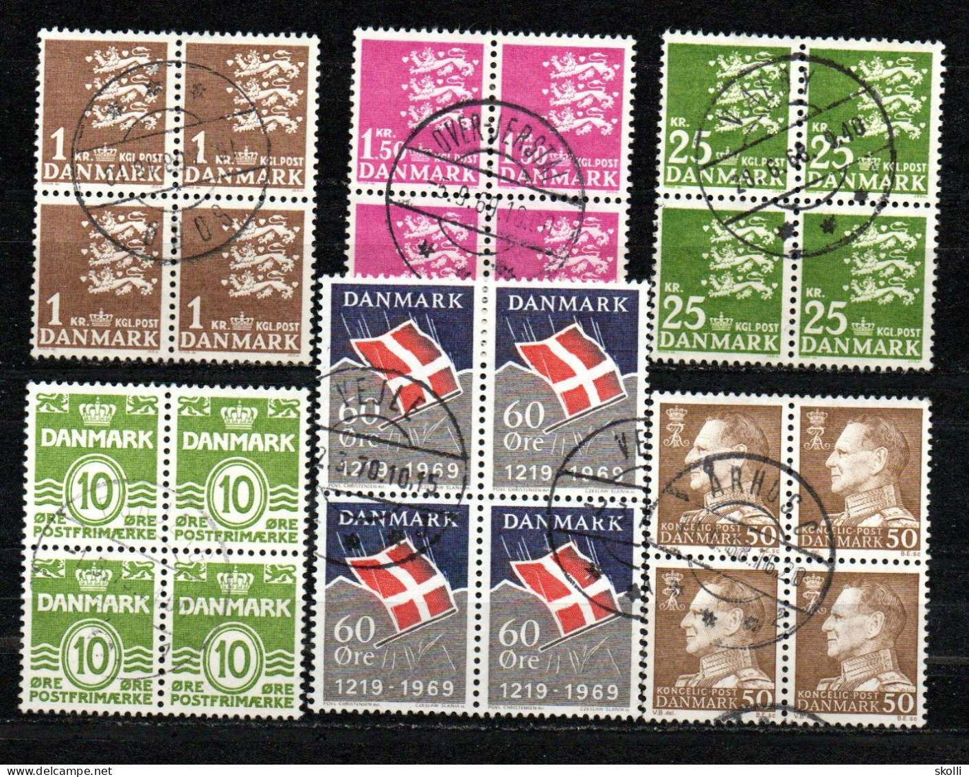 DENMARK. 1946-67. Different Block Of Four. - Blocks & Kleinbögen