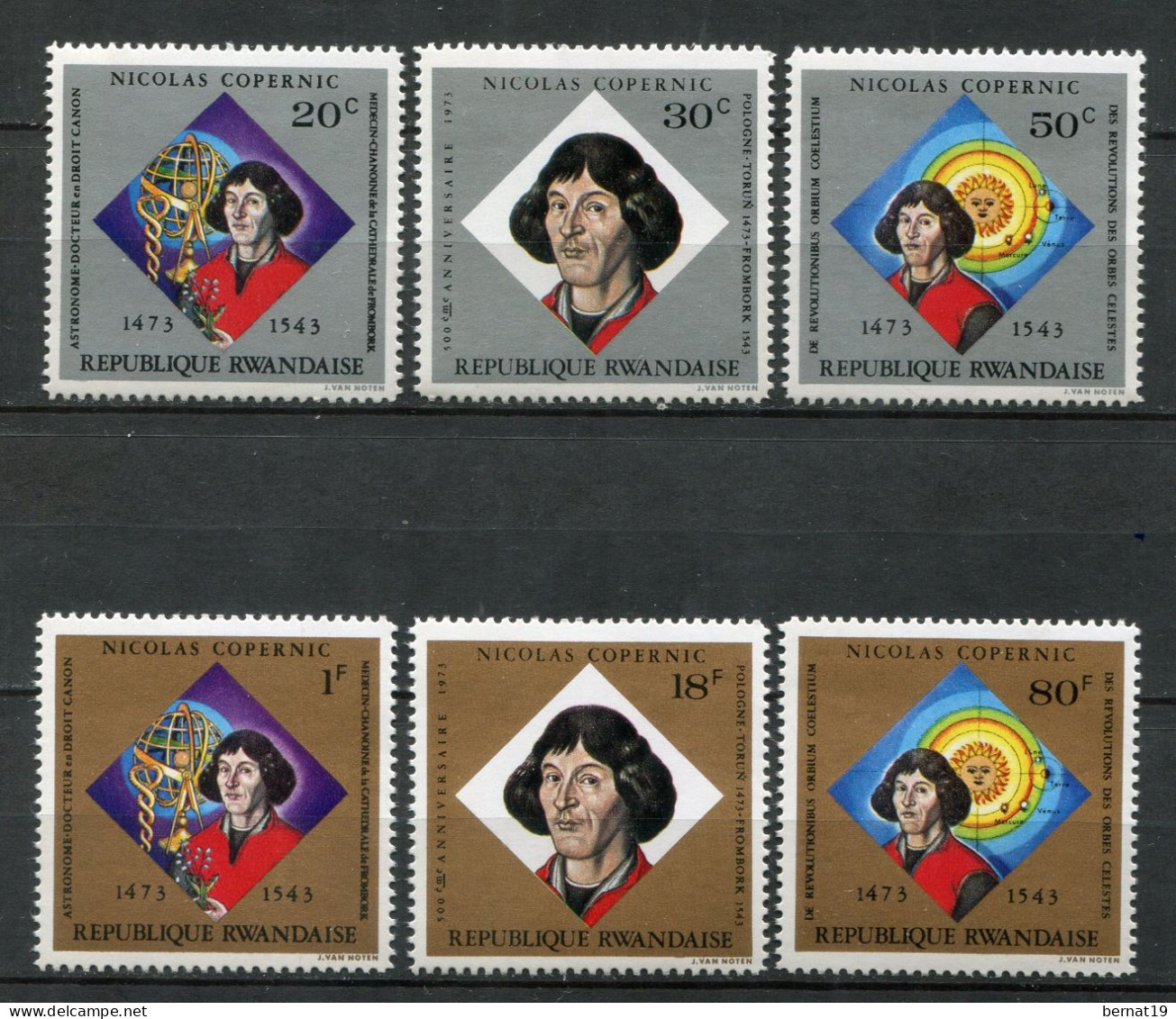Rwanda 1973. Yvert 566-71 ** MNH. - Unused Stamps