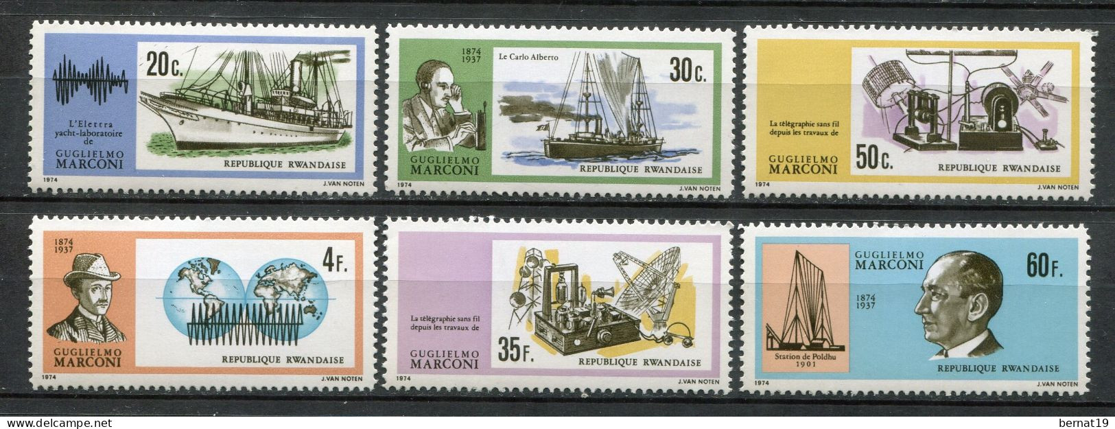 Rwanda 1974. Yvert 586-91 ** MNH. - Unused Stamps