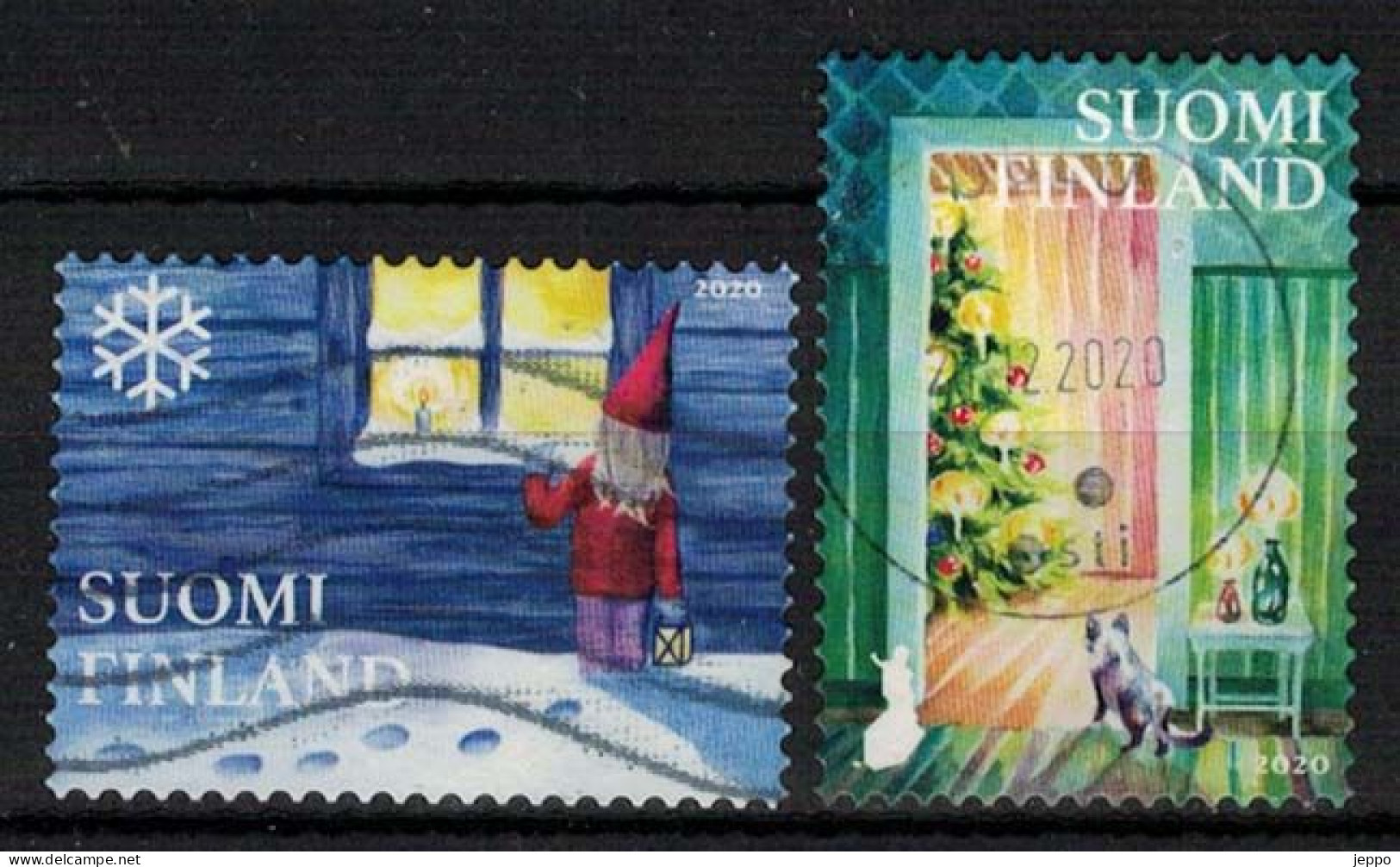 2020 Finland, Christmas 2 V. + Welcome To The Village, Postally Used. - Used Stamps
