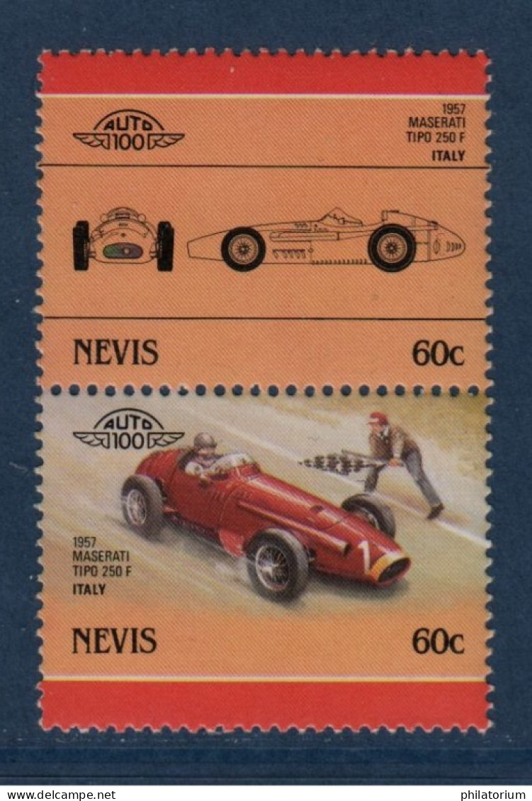 Nevis, YV , Mi, 350, 351, SG, 362, 363, Maserati "Tipo 250 F", 1957, - Anguilla (1968-...)