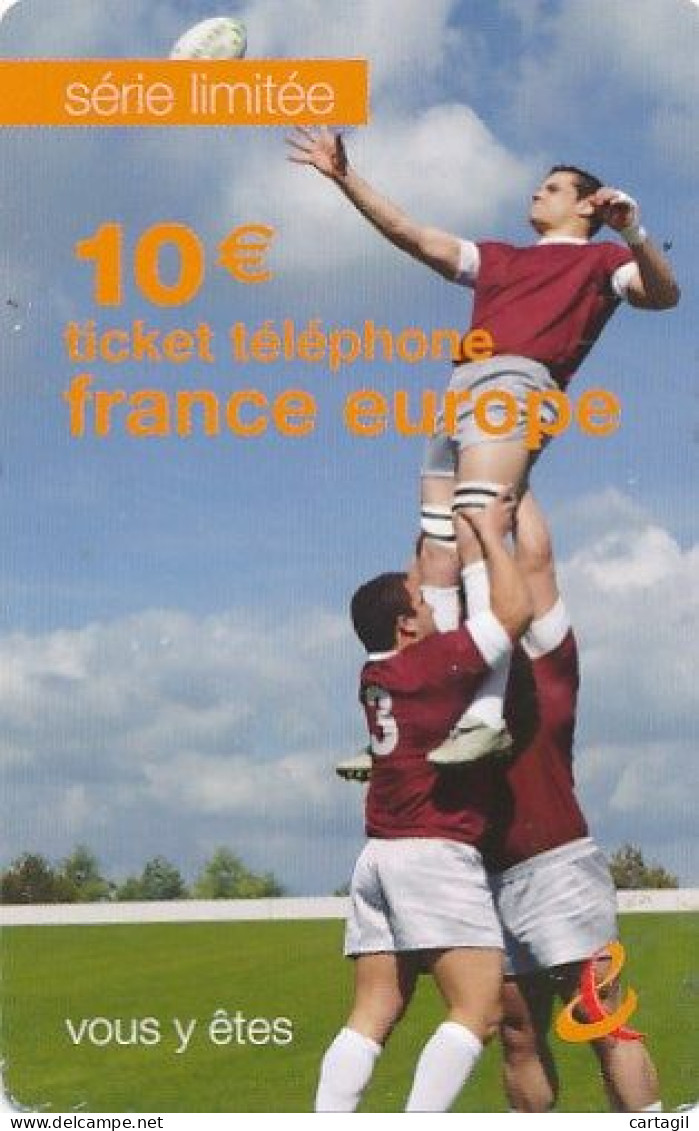 Ticket Téléphone France Europe 10€ (motif, état Etc  Voir Scans)+port - Autres & Non Classés