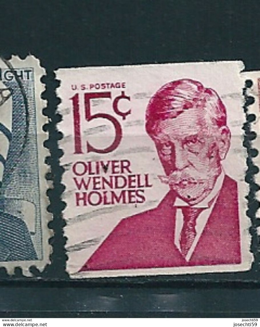 N° 821 Oliver Wendell Holmes Etats Unis (1967) Oblitéré Timbre USA 15 United States - Oblitérés