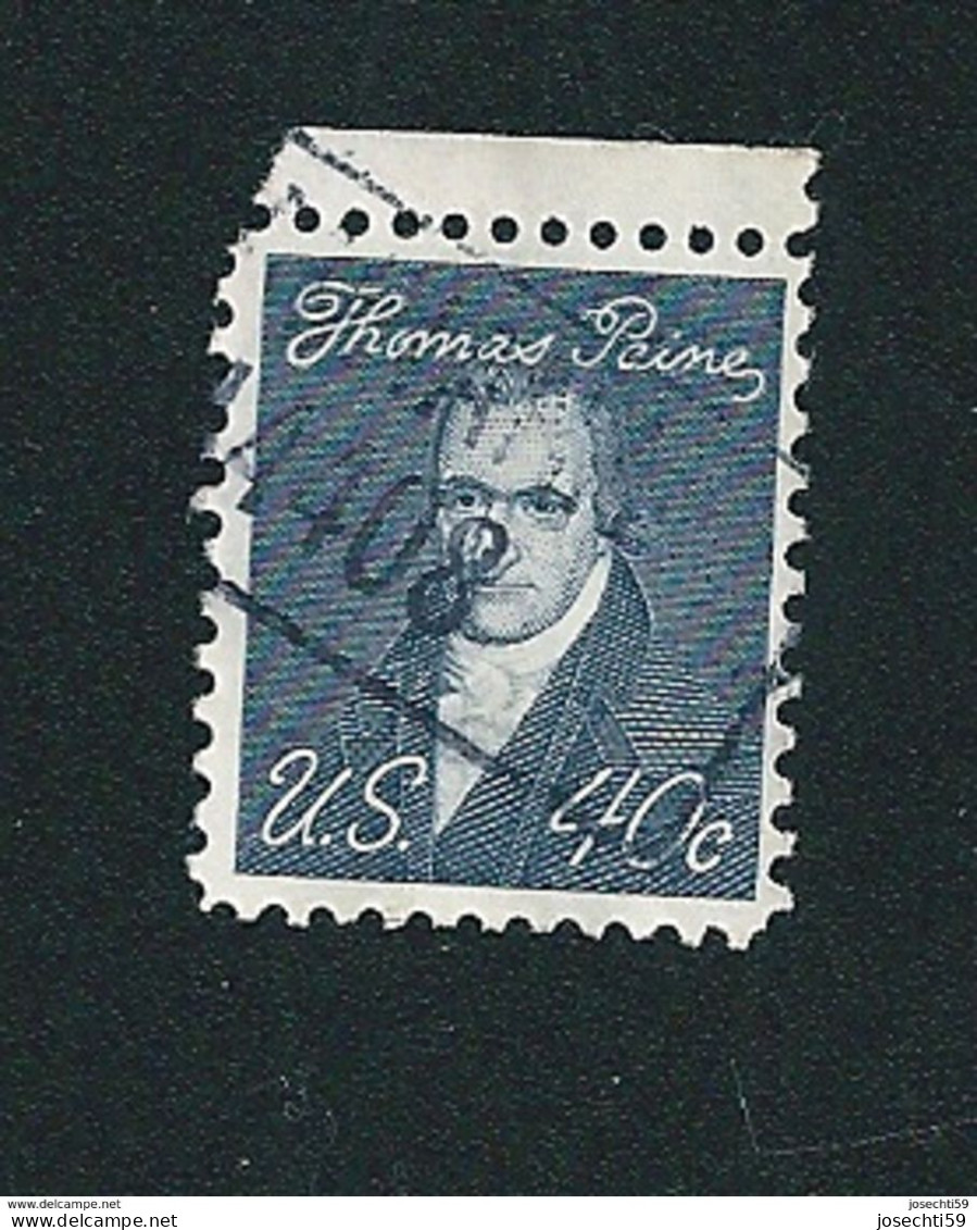 N° 824  USA - Thomas Paine (1737-1809) 40c., Bleu-noir Timbre Etats-Unis (1967) Oblitéré USA - Usati