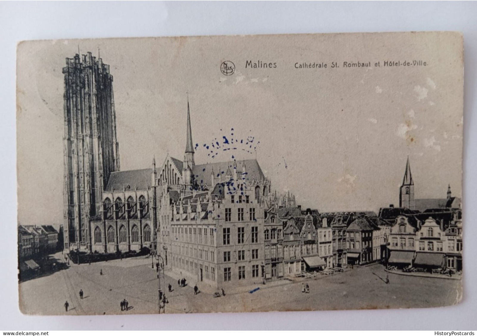 Malines, Mechelen, Cathédrale St. Rombaut Et Hotel-de-Ville, Deutsche Feldpost, 1915 - Mechelen